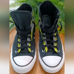 Unisex Sneakers Mens 8 Womens 10 Converse Shoe Chuck Taylor All Star Black/Lemon